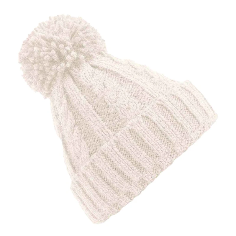 Image of Beechfield Beechfield Men Cable Knit Melange Beanie in Beige Beige One Size Male 5063377404012