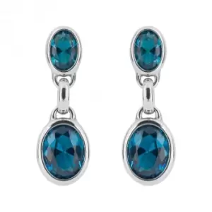 Image of Aqua Nano Crystal Double Drop Earrings E6225T