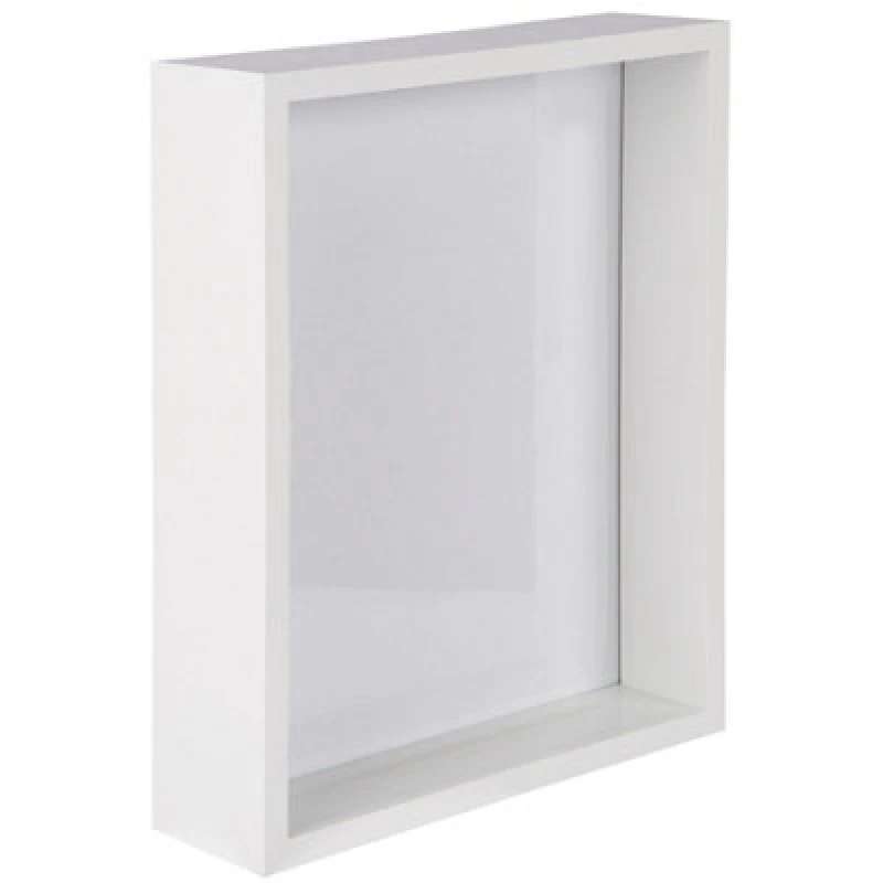 Image of Nicola Spring 8 X 10" Deep Photo Frame - White - 3D Deep Box Picture Frame Portrait Display Case (27.5 X 22.5Cm)