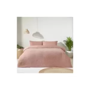 Image of The Linen Yard Tufted Polka Dot Duvet Cover Set (Double) (Blush) - Blush
