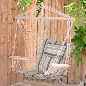 Image of Alfresco Garden Hammock Swinging Chair 100 x 106cm, Green
