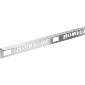 Image of Homelux 10mm Straight Edge Tile Trim - Silver Effect - 1.83m