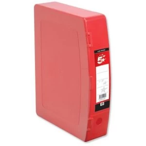 Image of 5 Star Office Box File Polypropylene with Twin Clip Lock Foolscap Red