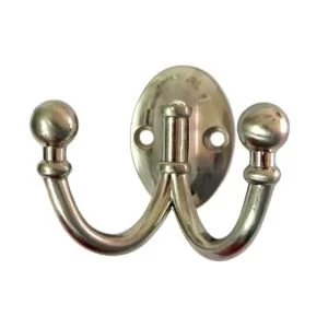 Image of BQ Polished Nickel Zinc Alloy Double Robe Hook