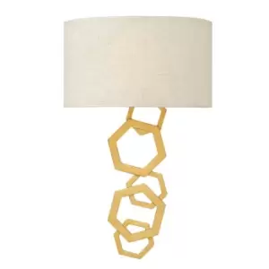 Image of Twin Wall Light Suspended Interlocking Hexagons Sunset Gold LED E14 60W