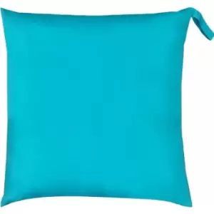 Image of Furn Plain Vibrant 100% UV & Water Resistant Outdoor Floor Cushion Cover, Aqua, 70 x 70 Cm