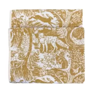 Image of Furn. Winter Woods Bath Towel Yellow/White