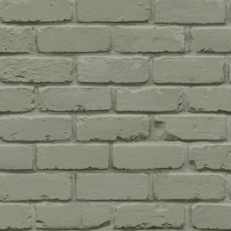Image of FINE DECOR Fine Decor - Painted Brick Sage Green Wallpaper Realistic Modern Feature Wall WL-FD43603