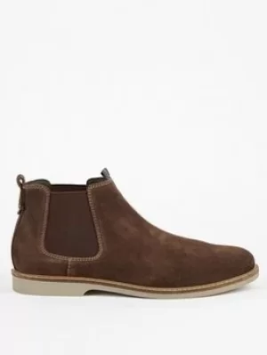 Image of Barbour Sedgefield Suede Chelsea Boot, Dark Brown, Size 7, Men