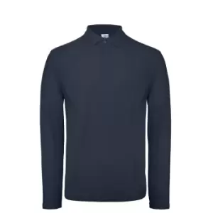 Image of B&C ID.001 Mens Long Sleeve Polo (M) (Ultramarine)