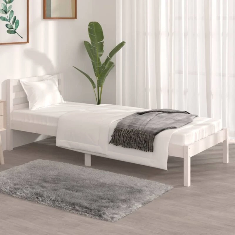 Image of VIDAXL Bed Frame without Mattress 75x190cm White Small Single Vidaxl 8720286877197
