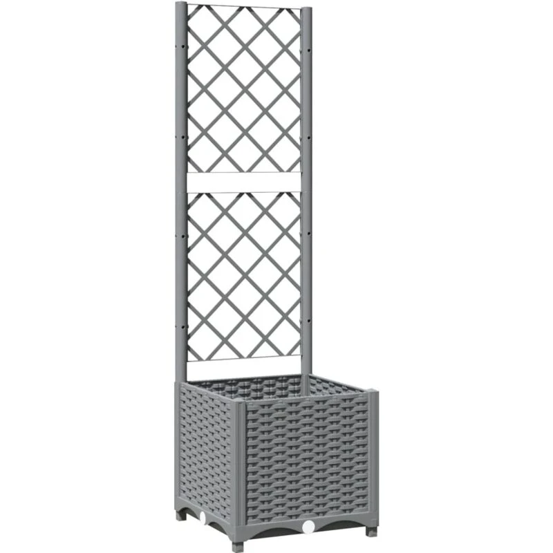 Image of VIDAXL Garden Planter with Trellis Light Grey 40x40x136cm pp Vidaxl 8720845671631