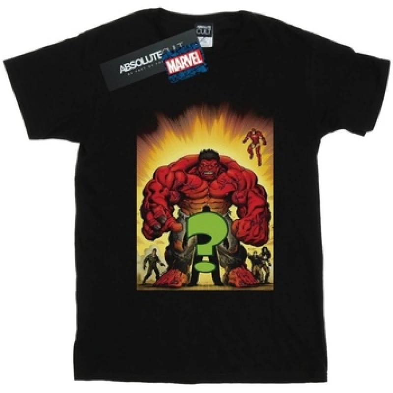 Image of Marvel Who Is The Red Hulk Cotton T-Shirt Black female