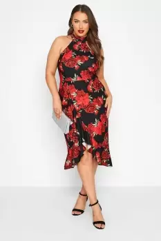 Image of Floral Ruffle Wrap Dress