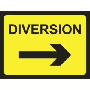 Image of 600 X 450MM Temporary Sign & Frame - Diversion (Arrow Right)
