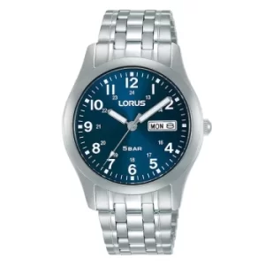 Image of Mens Classic Watch with Stainless Steel Strap & Blue Dial