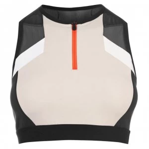 Image of Reebok Colour Block Cropped Sports Bra Ladies - Parchment