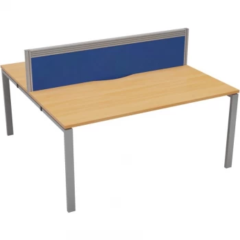 Image of 10 Person Double Bench Desk 1200X780MM Each - Silver/Beech