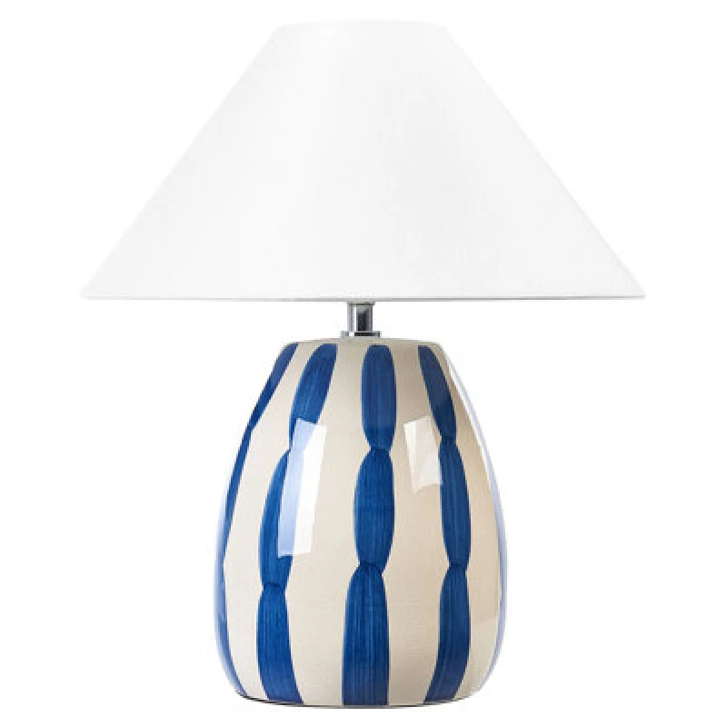 Image of Beliani Table Lamp Luchetti Ceramic White/ Blue