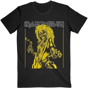 Image of Iron Maiden - Yellow Flyer Unisex Medium T-Shirt - Black