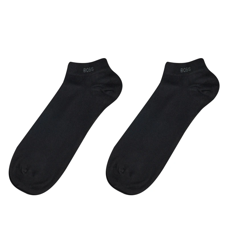 Image of Boss 2 Pack Trainer Socks - Black 6 - 12 Months