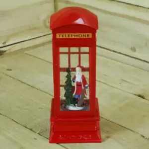 Image of Samuel Alexander - 26.5cm Premier Christmas Water Spinner Telephone Box Design with Santa Scene Dual Power
