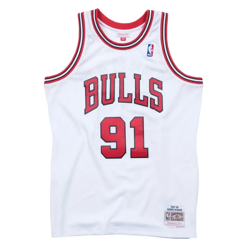 Image of Mitchell And Ness Nba Chicago Bulls 1997-1998 Dennis Rodman Swingman Jersey White S