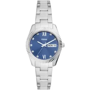 Image of Fossil Scarlette Three-Hand Day-Date Stainless Steel Watch
