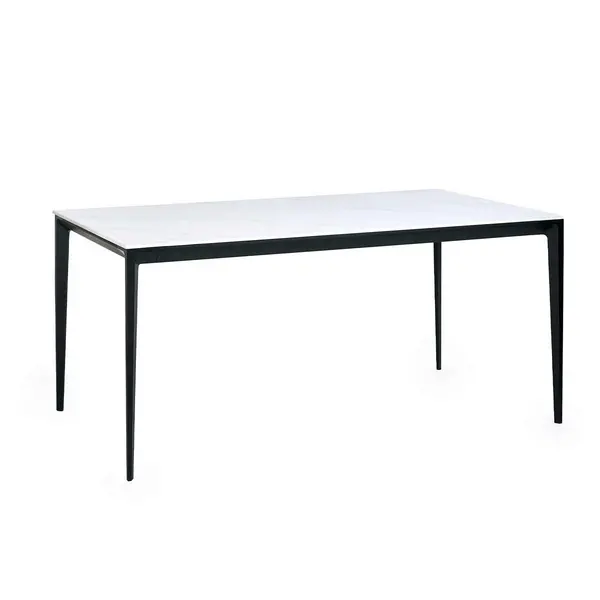 Image of Julian Bowen Miami Rectangular Stone Top Dining Table - White Marble MIA105