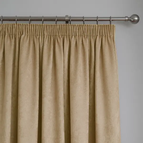 Image of Fusion 'Galaxy' Pair of Light Reducing Thermal Effect Pencil Pleat Curtains Mustard