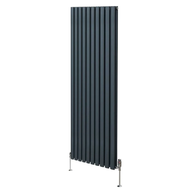 Image of MONSTER-SHOP Oval Column Radiator 1800mm x 600mm & trv Chrome Valves Modern 5055986194514