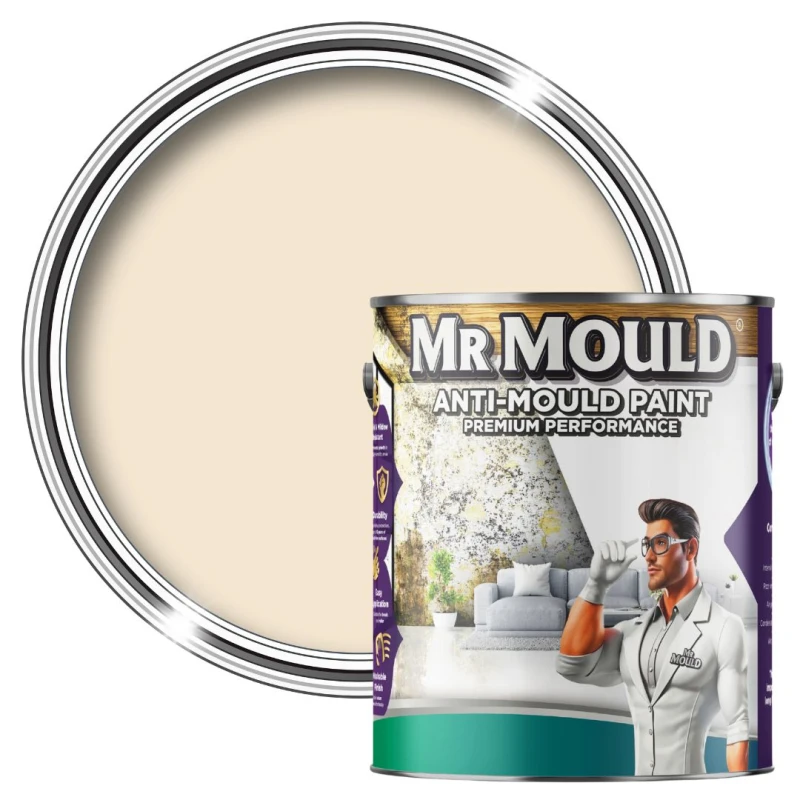 Image of MR MOULD Anti-Mould Paint - 1L - Best Anti Mould Protection Paint for all Interior Walls & Ceilings in Magnolia Magnolia Unisex 1L