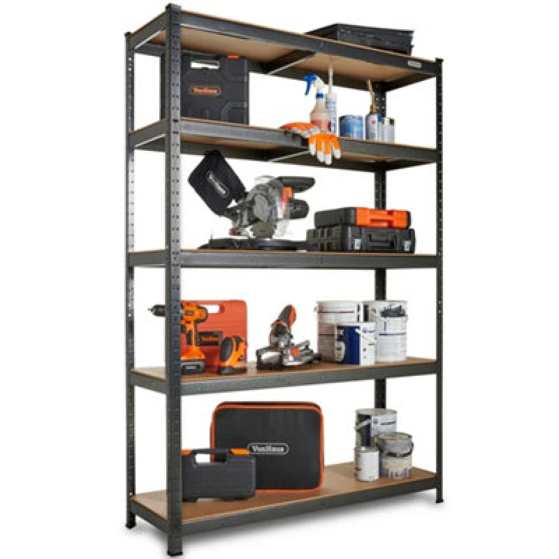 Image of Vonhaus Garage Shelving Units, 5-Tier Storage Shelves With 1325Kg Capacity, Extra Wide Heavy Duty Shelving With Adjustable Layout