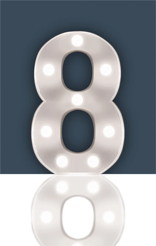 Image of STHELENS "8" Light Up 3D LED 22cm Numbers Party Birthday Wedding Battery Operated ELV-199326