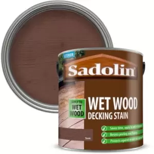 Image of Sadolin - Wet Wood Decking Stain - Teak - 2.5L - Teak