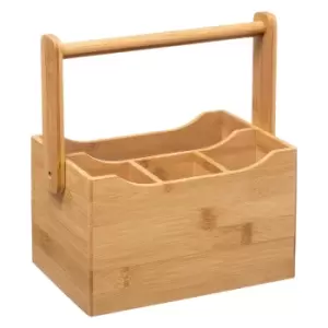 Image of Bamboo Cutlery & Napkin Organiser Brown