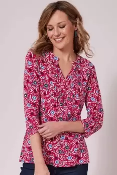 Image of 3/4 Sleeve Print Jersey Tunic