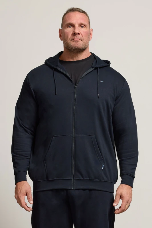 Image of BadRhino BadRhino Men Zip Through Hoodie in Dark Navy Size: X-Large Dark Navy XL Male 5057147763737
