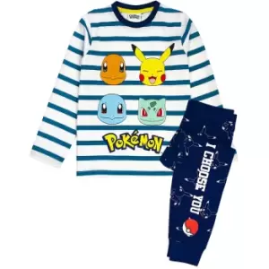 Image of Pokemon Boys Characters Pyjama Set (5-6 Years) (White/Blue/Yellow)