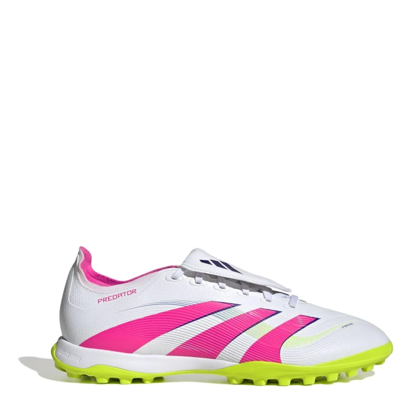 Image of adidas Predator League Fold-Over Tongue Astro Turf Football Boots White/Pink male 10 (44.7)