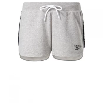 Image of Reebok Tape Shorts Womens - Medium Grey Heather