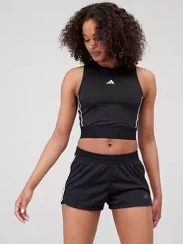 Image of adidas Tech-Fit Tape Crop Tank Top - Black/White, Size S, Women