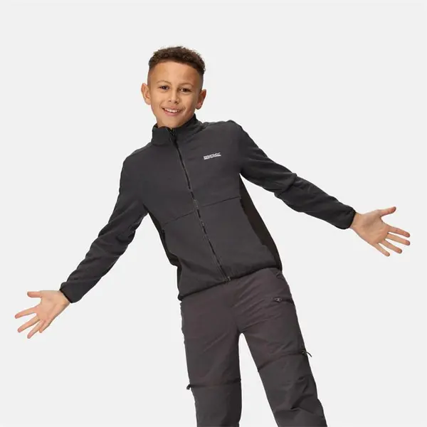 Image of Regatta Junior Highton IV Full Zip Fleece - Grey C5-C6yrs