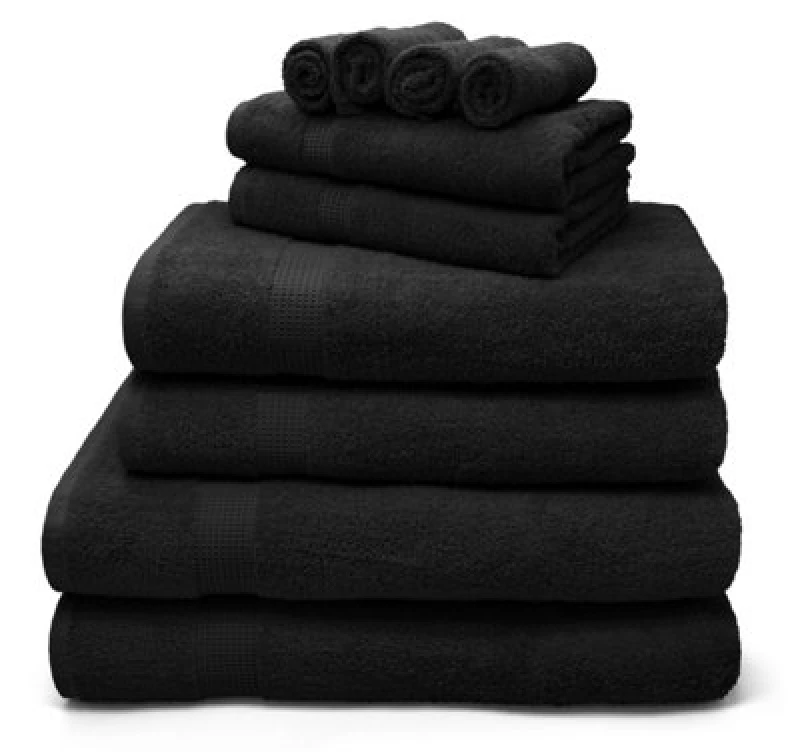 Image of Velosso Luxury 100% Egyptian Cotton Towels 550Gsm Soft & Absorbent Cotton Towels Black - Bath Sheet