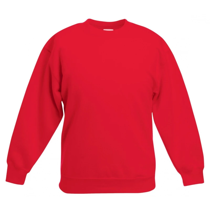 Image of Fruit of the Loom Premium 70 30 Sweatshirt in Red Size: 12-13 Years Red Unisex 12-13 Years