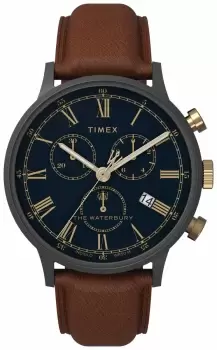 Image of Timex TW2U88200 Waterbury Classic Mens 40mm Chrono Gunmetal Watch