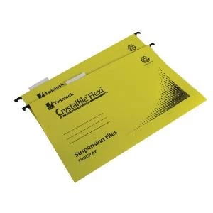 Image of Rexel Crystalfile Flexi Standard Foolscap Yellow Pack of 50 3000043