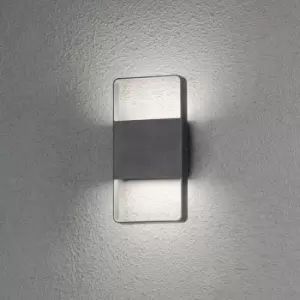 Image of Konstsmide Matera Outdoor Modern Up Down Wall Light Dark Grey 2x 6W LED, IP54