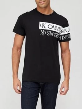Image of Calvin Klein Jeans Mirror Logo Seasonal T-Shirt - Black Size M Men