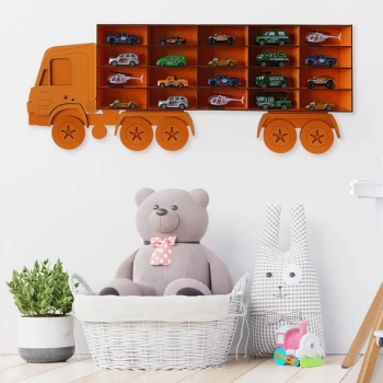 Image of Kamyon - Orange Orange Decorative MDF Wall Shelf